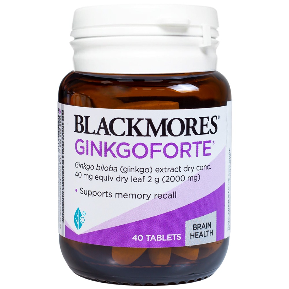 Combo 2 Lọ Thực Phẩm Bảo Vệ Sức Khỏe Bổ Não Blackmores Gingkoforte lọ 40 viên