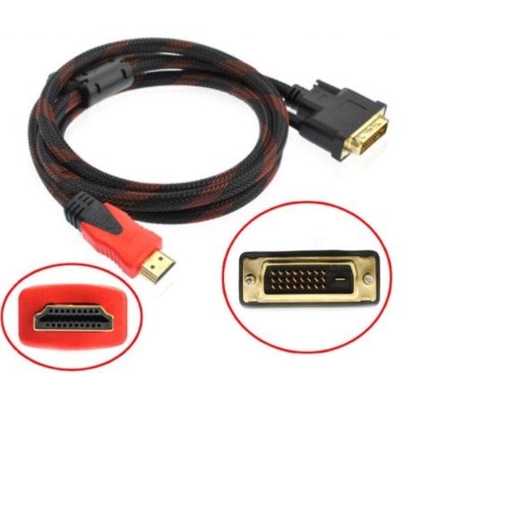 Cáp chuyển đổi HDMI To DVI 1.5m bọc lưới siêu bền