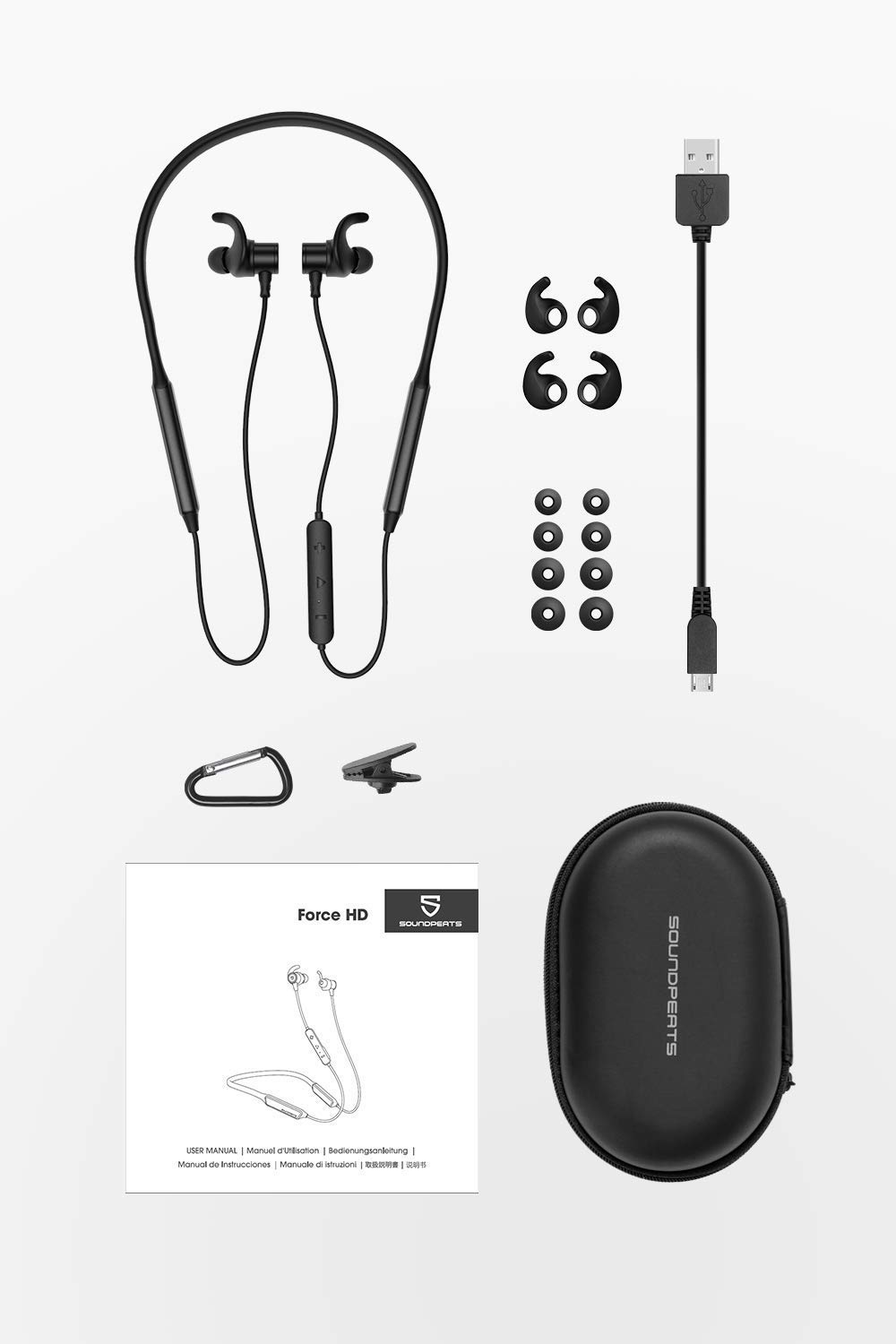 Tai Nghe Bluetooth Choàng Cổ Thể Thao SOUNDPEATS Force HD Chống Nước IPX6 - Hàng Chính Hãng