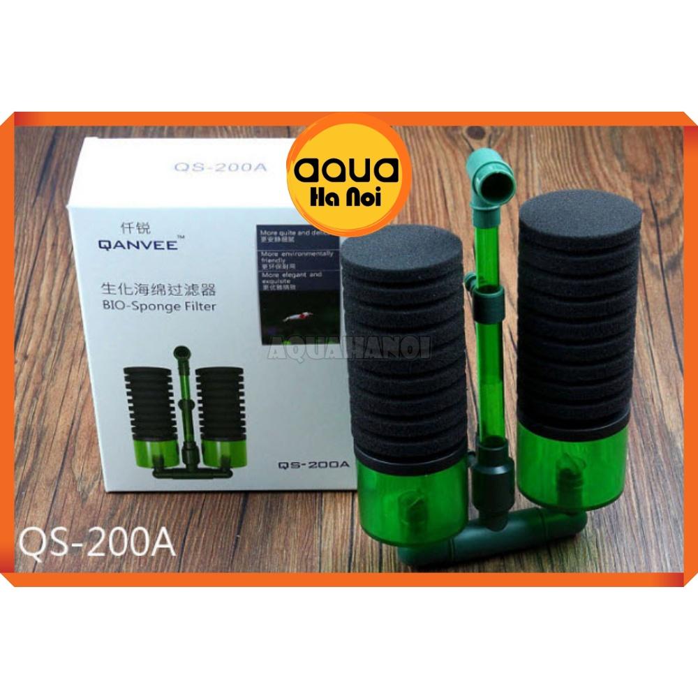 Lọc sủi vi sinh Bio đôi Qanvee QS-100A/200A - Có chỗ chứa thêm vật liệu lọc