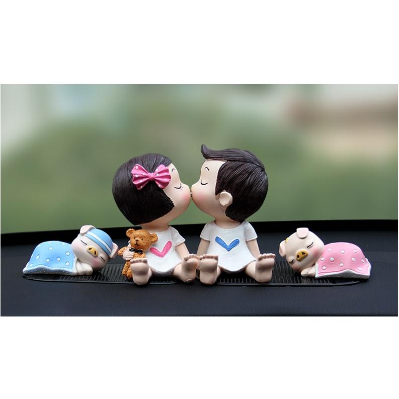 Set decor áo đôi trang trí taplo ô tô, táp lô xe hơi - Hoàng Đông shop