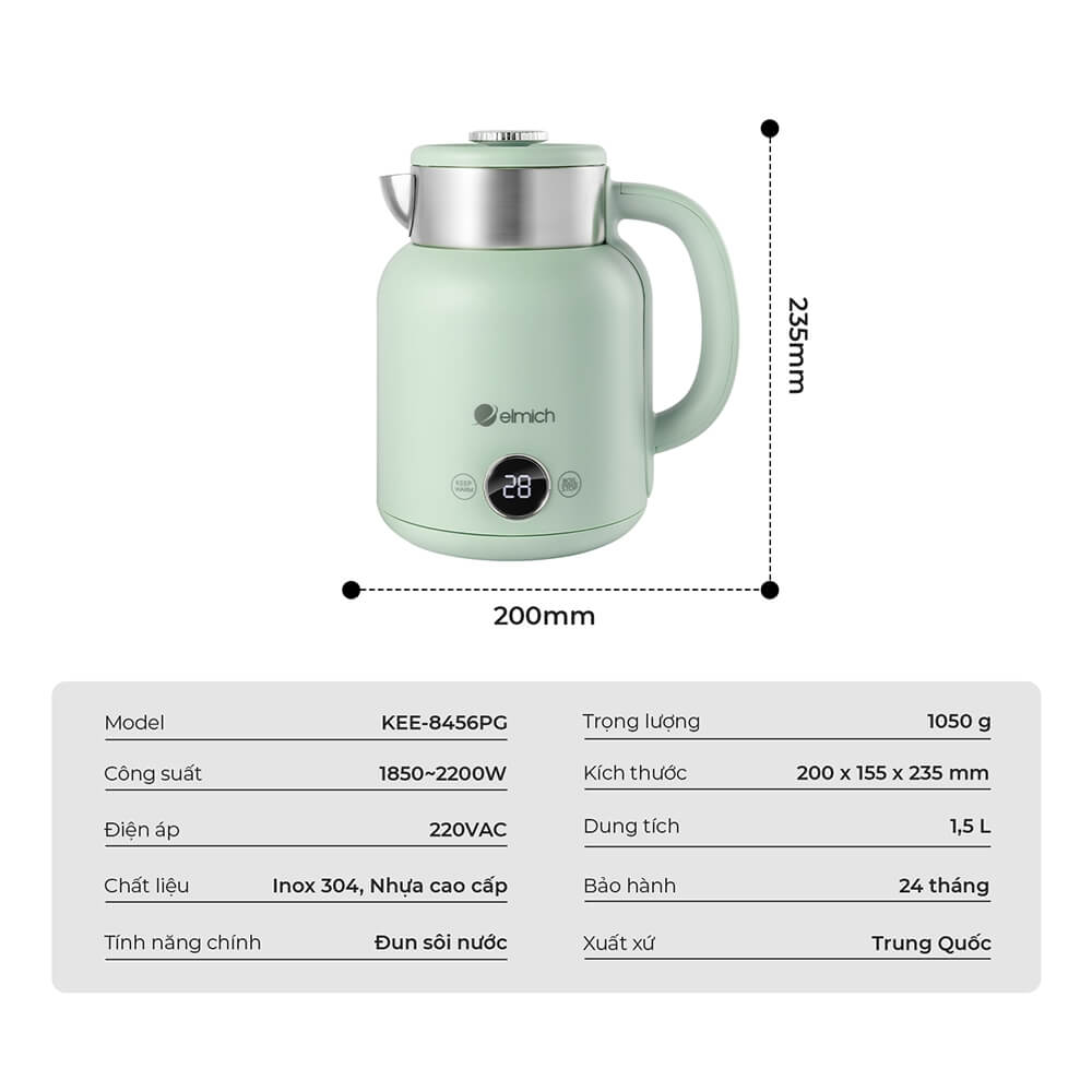 Ấm siêu tốc Elmich KEE 8456 AW - Hàng chính hãng