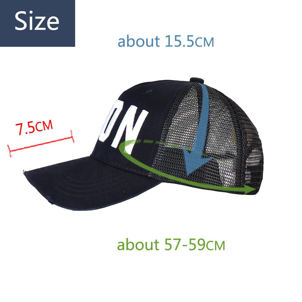 DSQICOND2 DSQ Lưới Mùa Hè Nón Lưỡi Trai Nam Nữ Thêu Biểu Tượng Chữ Bố Nón Hip Hop Trucker Cap Hombre Gorras casquette - Blue