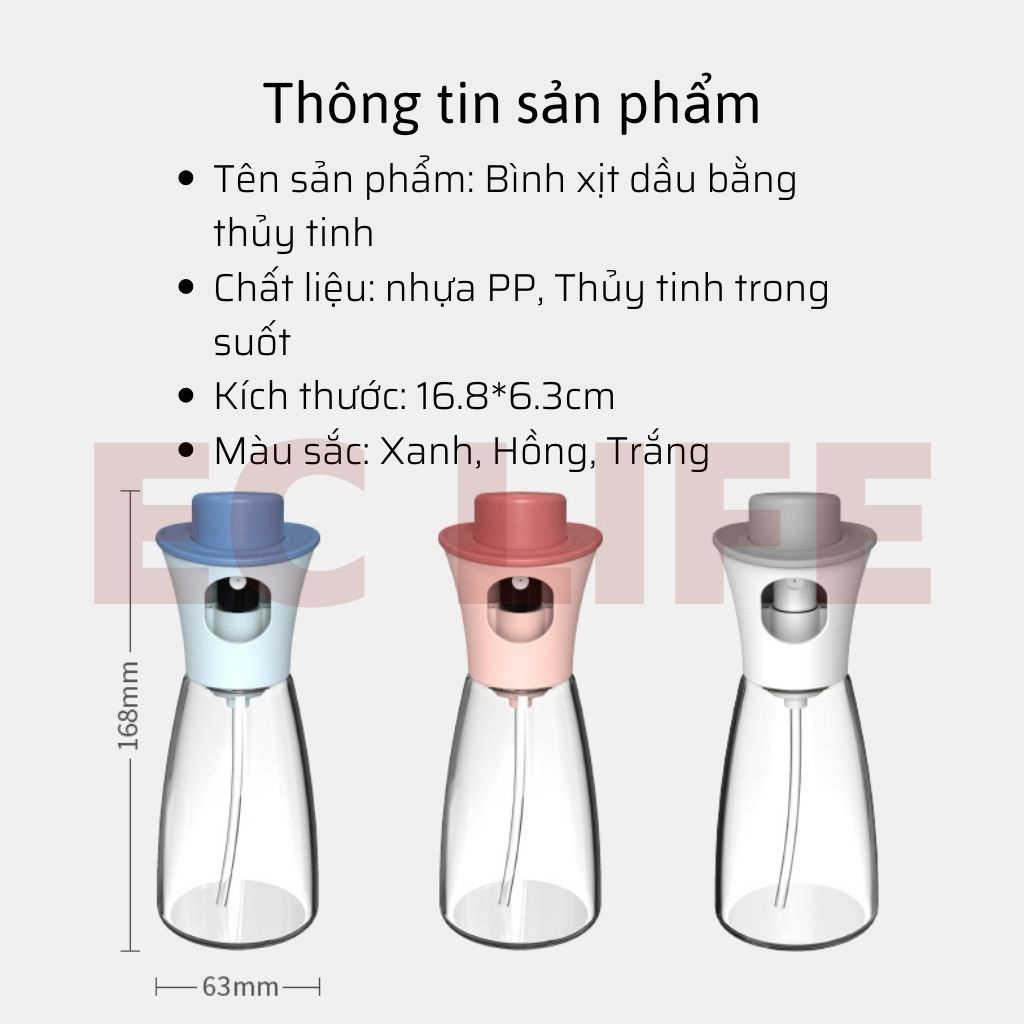 Bình Xịt Dầu Ăn Cho Nồi Chiên Không Dầu, Chiên Rán Đồ Ăn, Nướng Đồ Ăn