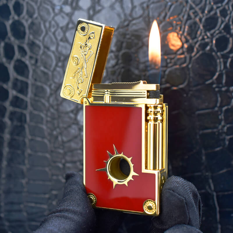 Hộp Quẹt Bật Lửa Gas Đá Điệp Viên 007 Lỗ Thủng Supper D200Đ/X Họa Tiết Hoa Văn Cách Điệu Ở Phần Nắp