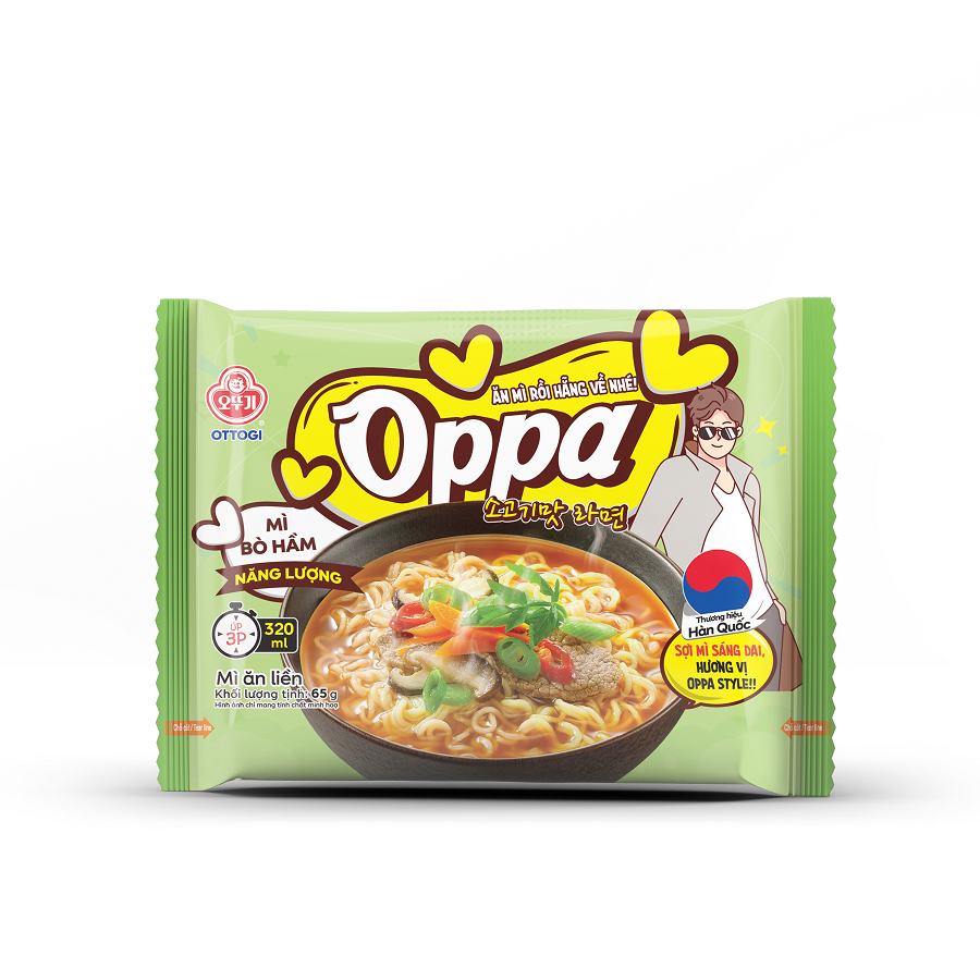 Thùng 30 gói mì Oppa ăn liền Ottogi 65g