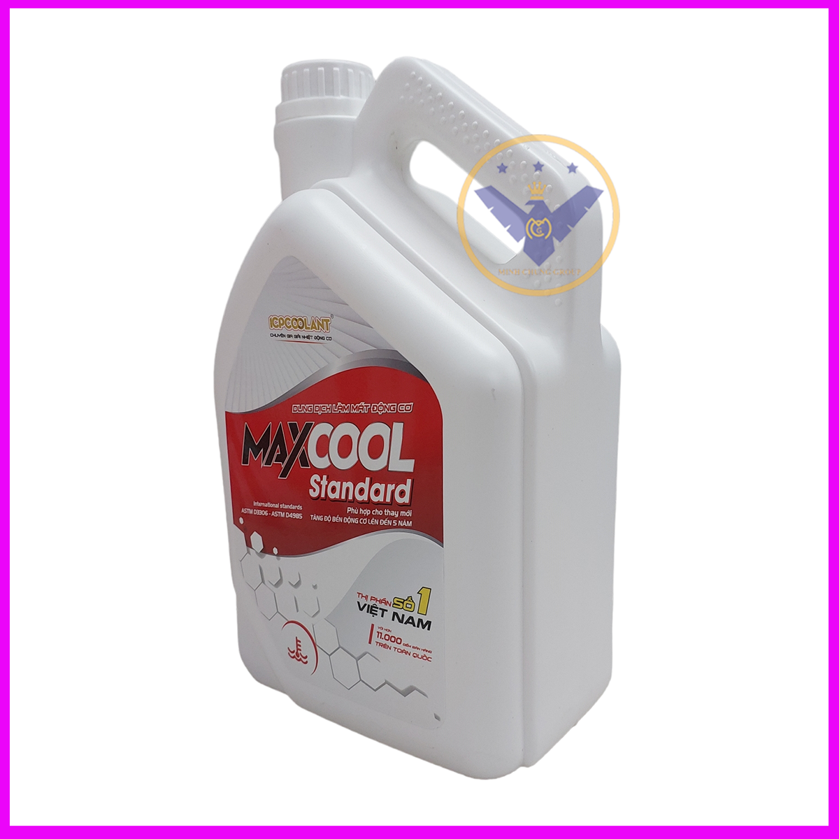 COMBO 2 can nước làm mát động cơ xe ô tô màu đỏ Maxcool 4L tặng nước rửa kính 2L