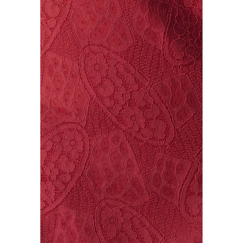 Đầm suông ren Tri'C Luxury tay lửng đính cúc ngọc Đỏ A14619