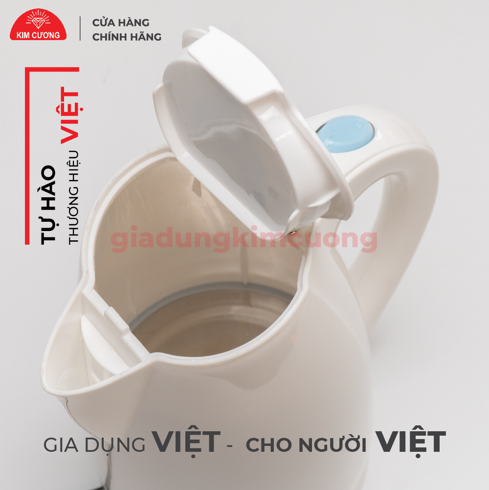 Ấm Đun Siêu Tốc Kim Cương 1.8 Lít Nhựa Cao Cấp - Hàng Chính Hãng