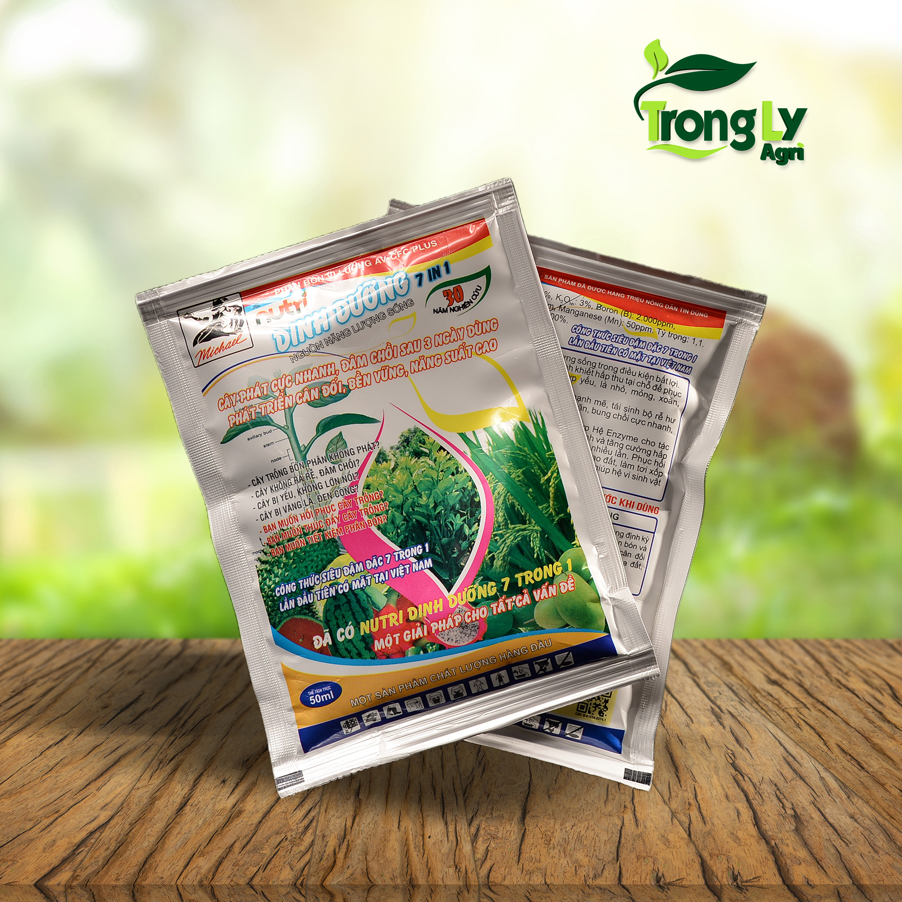 Phân bón vi lượng Nutri dinh dưỡng 7 trong 1- bung rễ, siêu mập chồi đặc biệt trên sầu riêng, mai vàng và mít