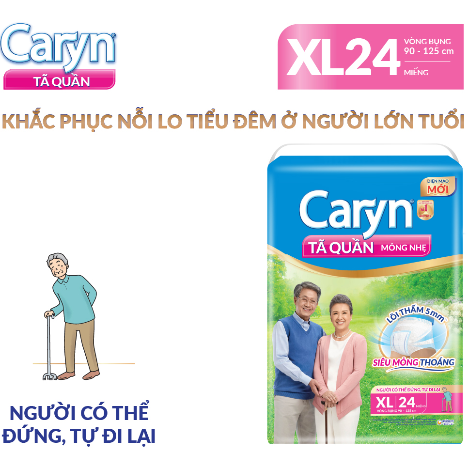 Tã Quần Mỏng Nhẹ Caryn XL24 (24 miếng)