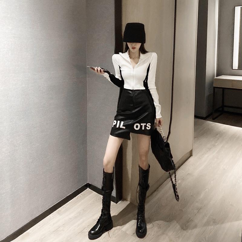 Áo Khoác Len Croptop Tay Dài, Màu Pha Co Dãn Phong Cách Hàn Quốc