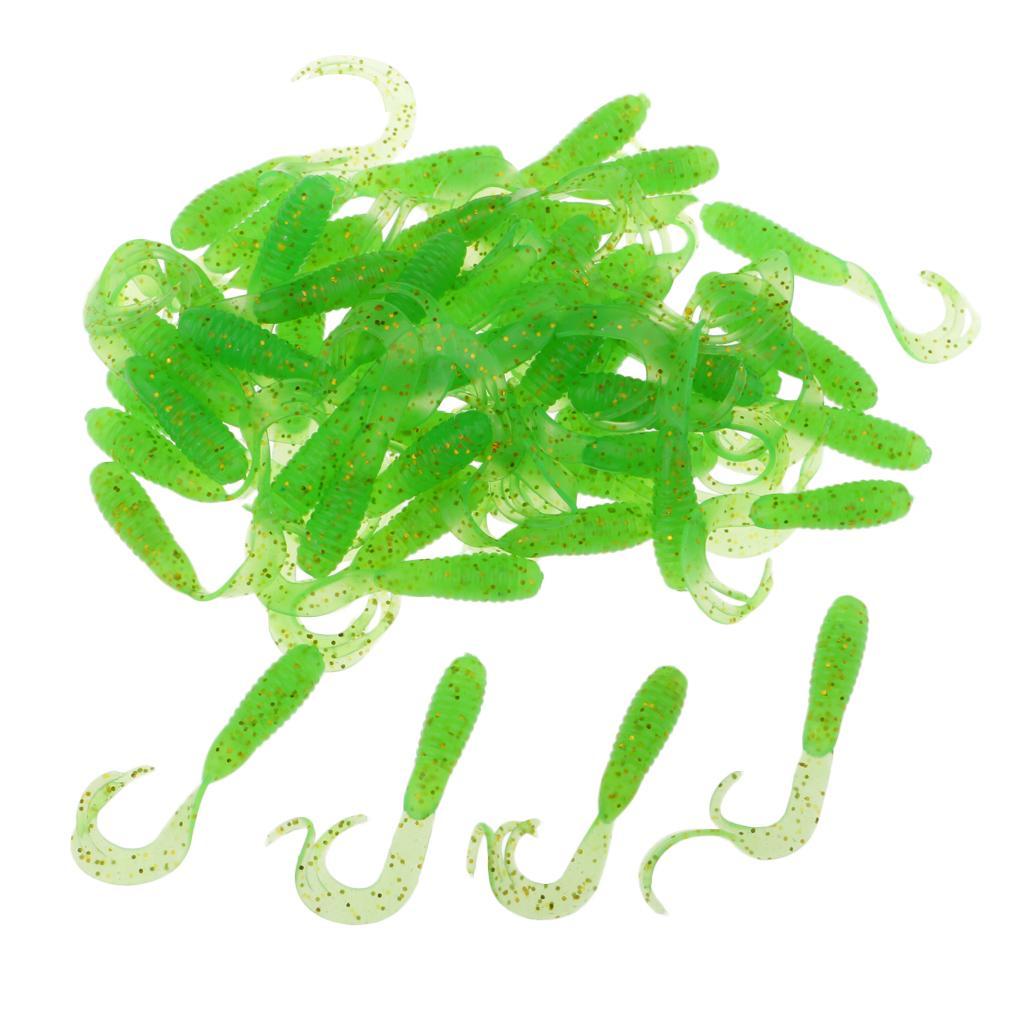 50pcs Soft Fishing Lure Grum Worms Jelly Lure Jig Head Bait Made of durable soft plastic