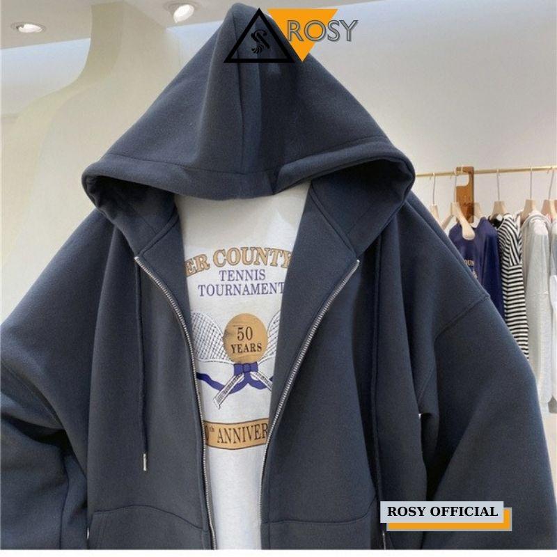 Áo hoodie tay phồng form rộng chất nỉ ngoại cao cấp oversize, Áo Hoodie Nữ Dáng Rộng Có Mũ Tay Dài thời trang, Áo khoác hoodie nỉ trơn unisex chất dày dặn cao cấp có khóa kéo dáng thụng