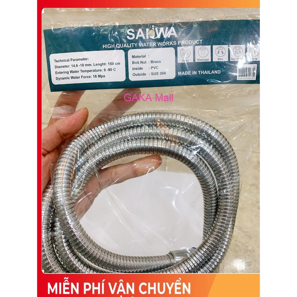 Dây Sen Sanwa inox 304, Nhập Khẩu Thái Lan, BH 1 Năm, Dài 1.5m, Lõi Đồng, Chống Xoắn