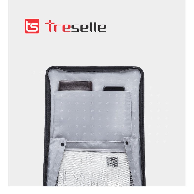 Vali khóa kéo nhập khẩu Hàn Quốc Tresette 0618 sọc ngang sang trọng