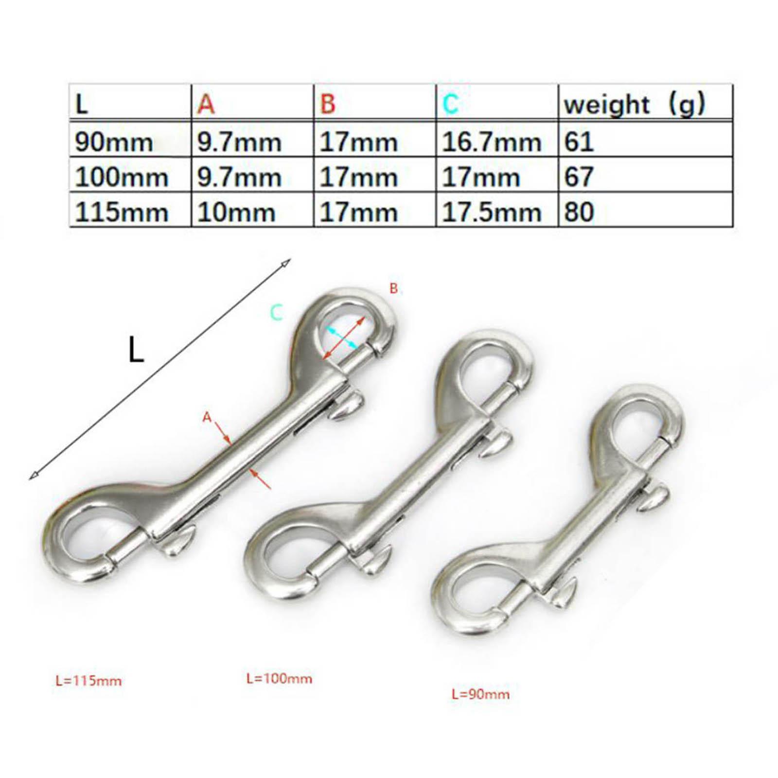 Double Ended Bolt Snap Hook, Stainless Steel Double End Heavy Duty Snaps Bolt Clip for Dog Leash Pet Feed Bucket