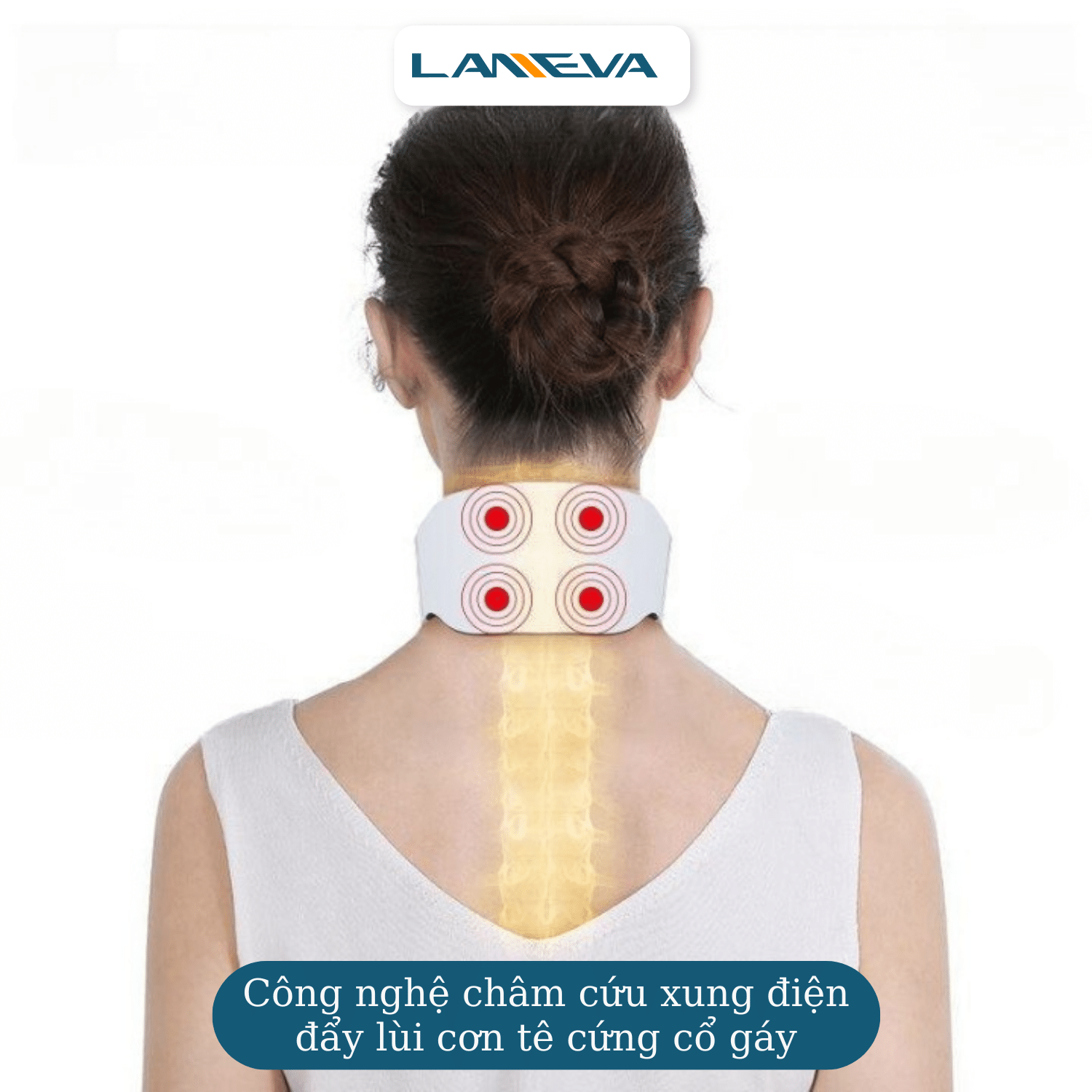 Máy massage cổ 4 đầu thông minh công nghệ mới LANEVA 890, Máy matxa cổ cao cấp tiêu chuẩn Châu Âu, giảm đau mỏi cổ gáy hiệu quả, giúp thư giãn sâu