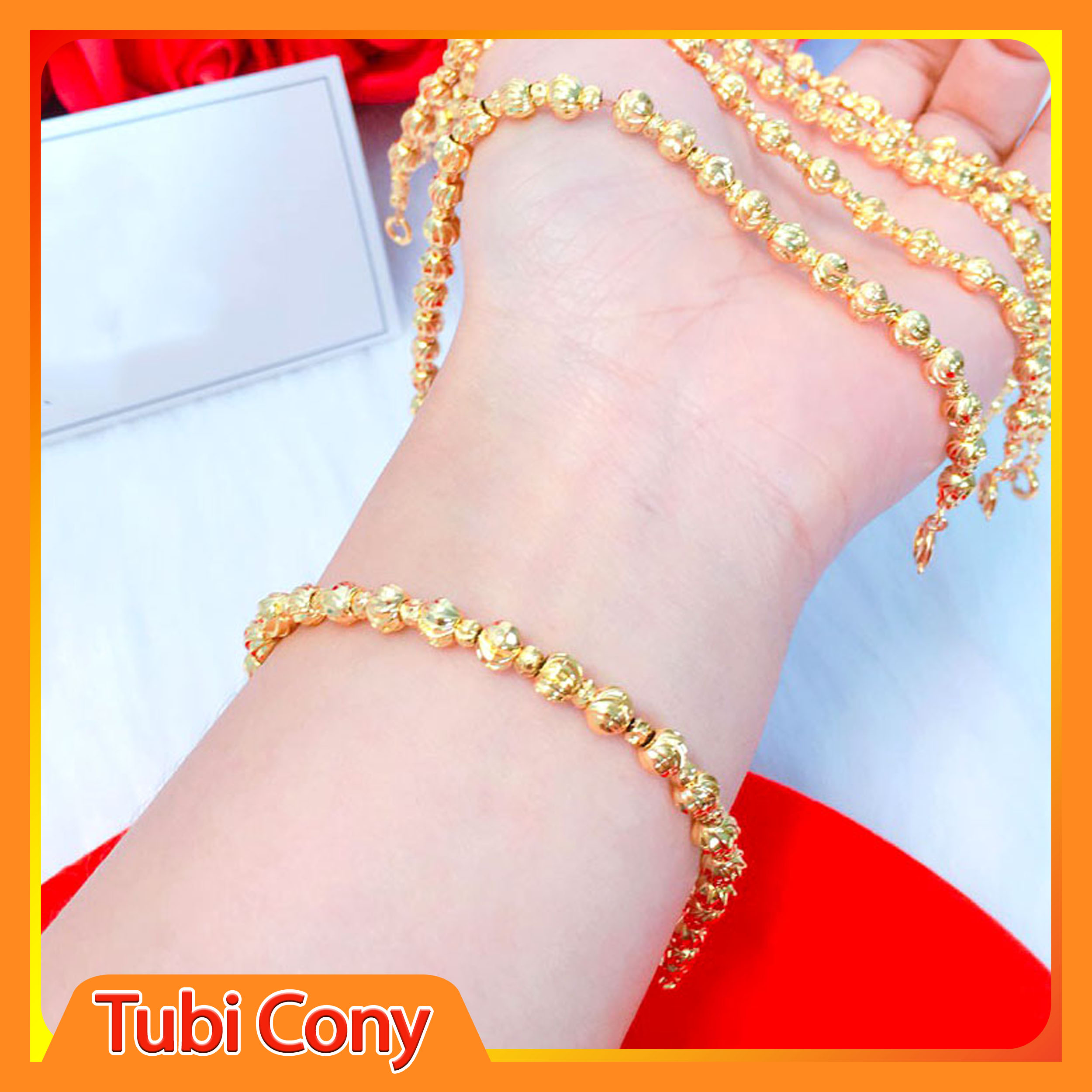 Lắc tay nữ bi mạ vàng 24k