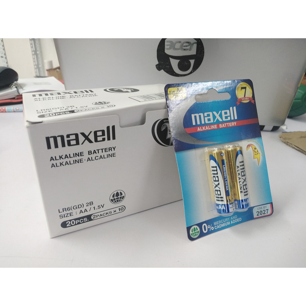 Pin Đũa AAA, Pin Tiểu AA Maxell Vỉ 2 Viên ( Pin 2A, 3A) - Pin AA (2A), AAA (3A) Maxell Alkaline LR6 vỉ 2 viên