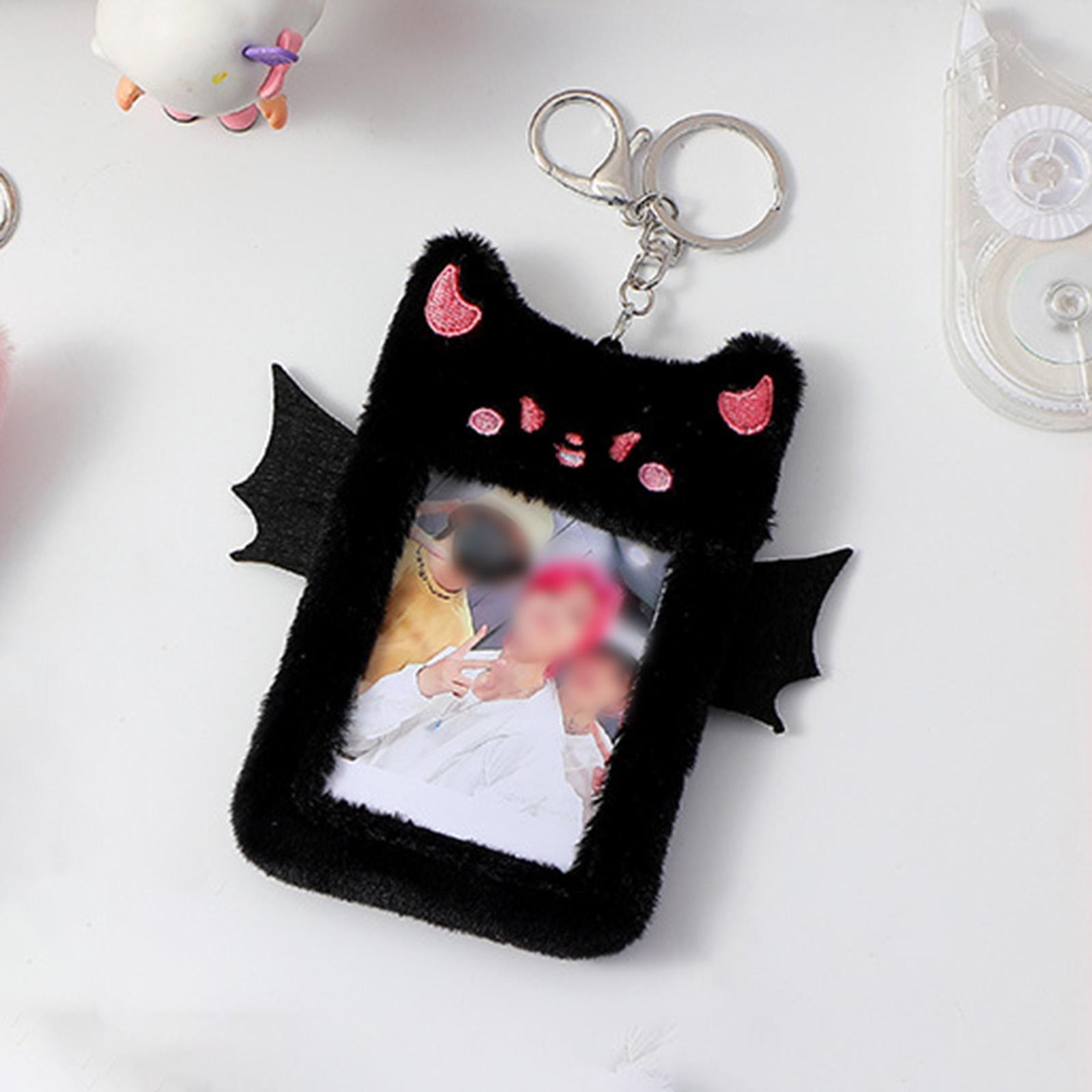 2 Colors Plush Photocard Holder Little Devil ID Card Case