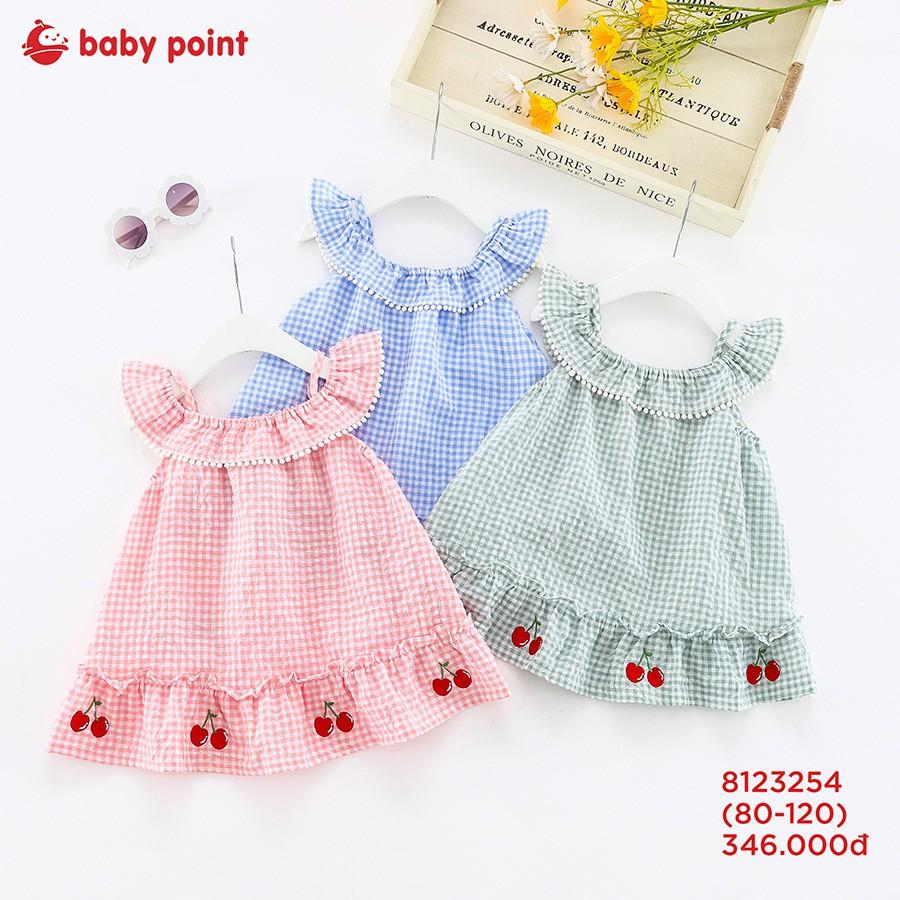 Đầm Cho Bé Gái Chất Liệu Cotton , Họa Tiết Caro Mát Mẻ