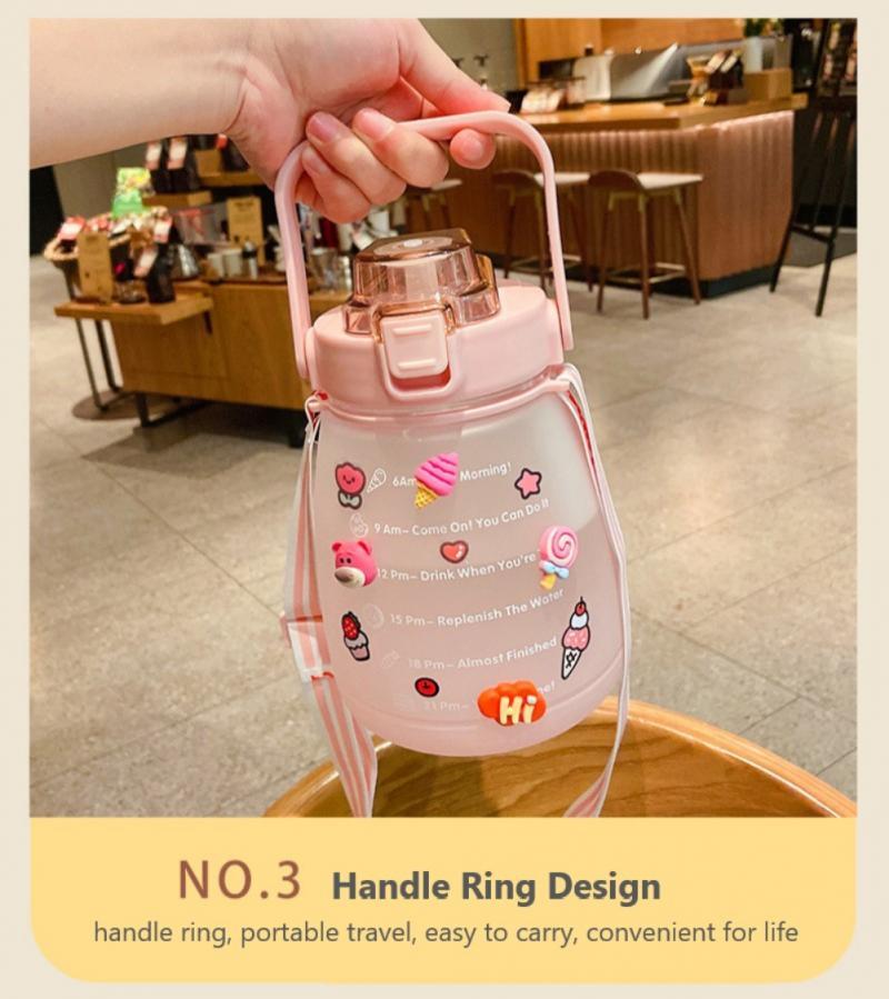 1400Ml Trẻ Em Ống Hút Cốc Uống Nước Hoạt Hình Cho Bé Sáng Tạo Sinh Viên Ấm Siêu Tốc Trẻ Em Học Sinh Bình Tập Uống Di Động Chống Rò Rỉ