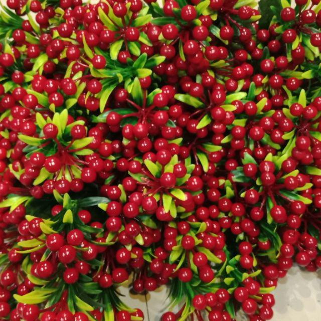 Chùm cherry 28cm, 5 nhánh, có 5 màu: đỏ, cam, hồng, trắng, xanh - Cành điểm trang trí lọ hoa