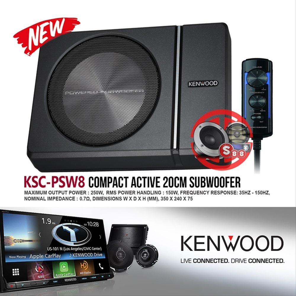 Loa Sub Gầm Ghế KENWOOD KSC-PSW8 - Loa Siêu Trầm Công Suất 250W Cực Khoẻ Dùng Cho Ô Tô Xe Hơi