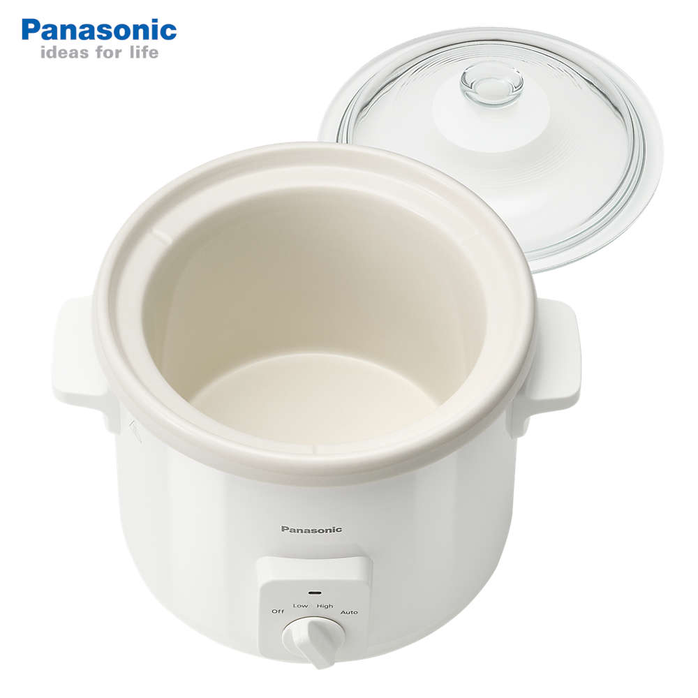 Nồi hầm chậm, nấu cháo chậm Panasonic Nhật Bản dung tích 3 lít, lòng nồi gốm sứ, da chức năng nấu - Hàng chính hãng