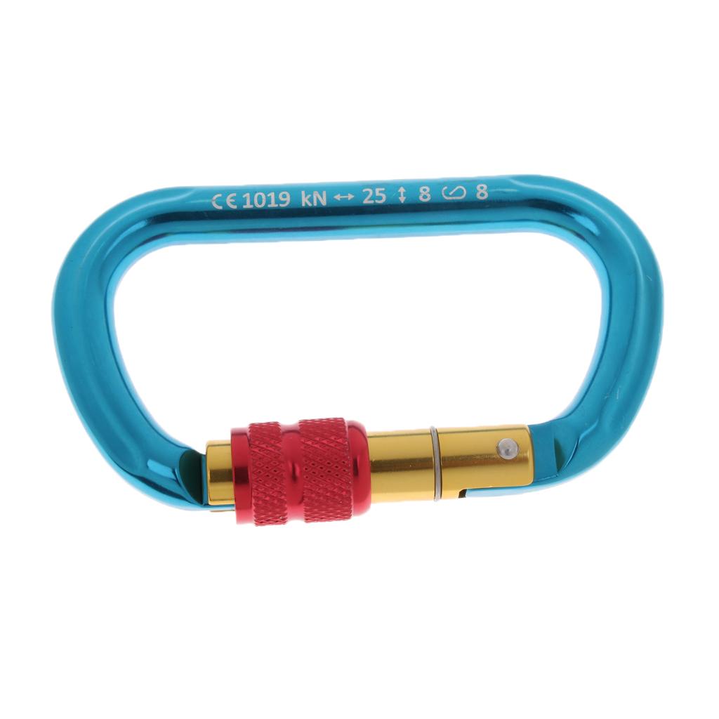 1pcs Outdoor Carabiner O-Shaped Buckle Climbing Carabiner Clip 8-25KN Black