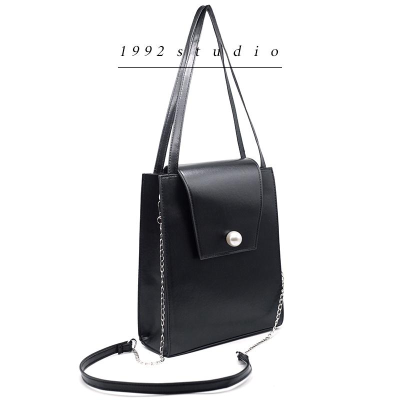 Túi xách nữ/ 1992 s t u d i o/ RELICA BAG/ túi xách nữ đeo vai, đeo chéo, size lớn, màu đen, không đựng vừa laptop