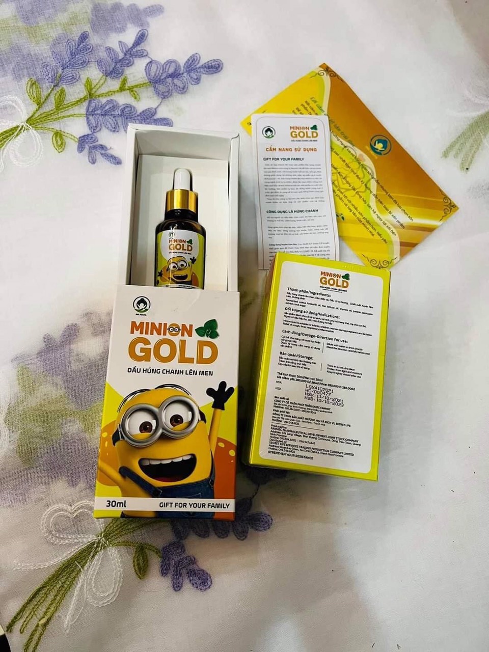 Dầu húng chanh lên men Minion gold 30ml tăng đề kháng, giảm ho, khò khè