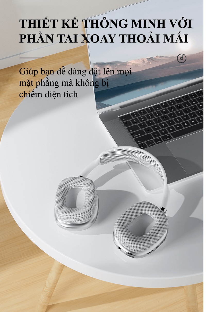 Tai nghe chụp tai P9 kết nối Bluetooth 5.1 xoay 360 độ có thể ghim thêm thẻ nhớ và cổng AUX 3.5mm - JL