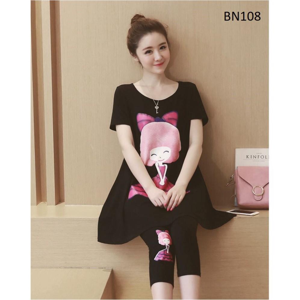 Bộ đồ ngắn mặc bầu thiết kế sang chảnh, chất liệu cao cấp BN108