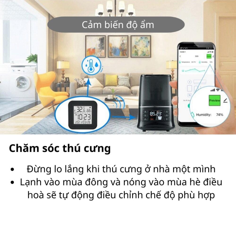 Đồng hồ đo nhiệt độ độ ẩm thông minh Tuya S09IR