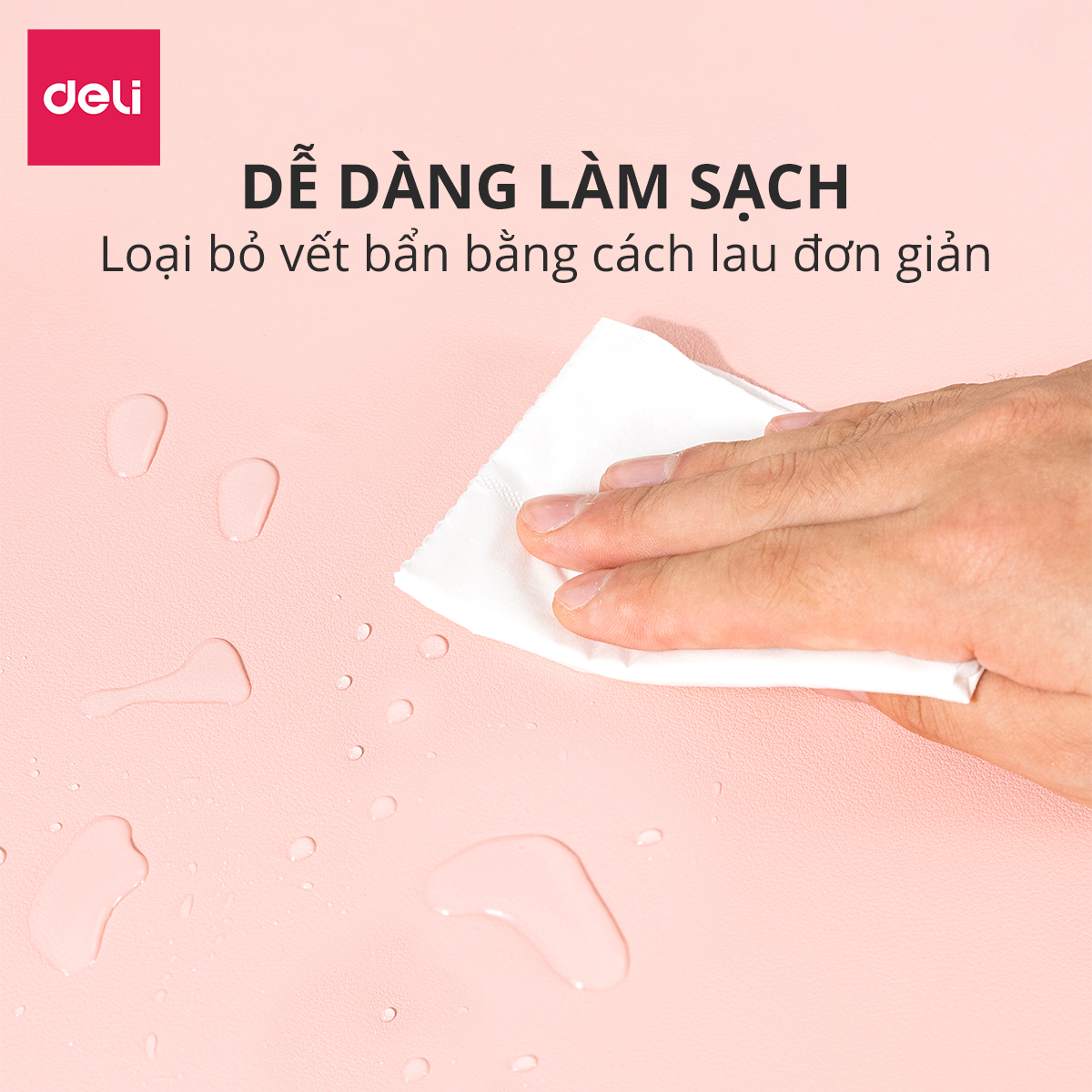 Bàn Di Chuột - Miếng Lót Chuột Hai Mặt Da PU Chống Nước Deli - Kiêm Deskpad Thảm Da, Trải Bàn Làm Việc - Nhiều Kích Cỡ Màu Sắc - Hàng Chính Hãng - VS782 VS783