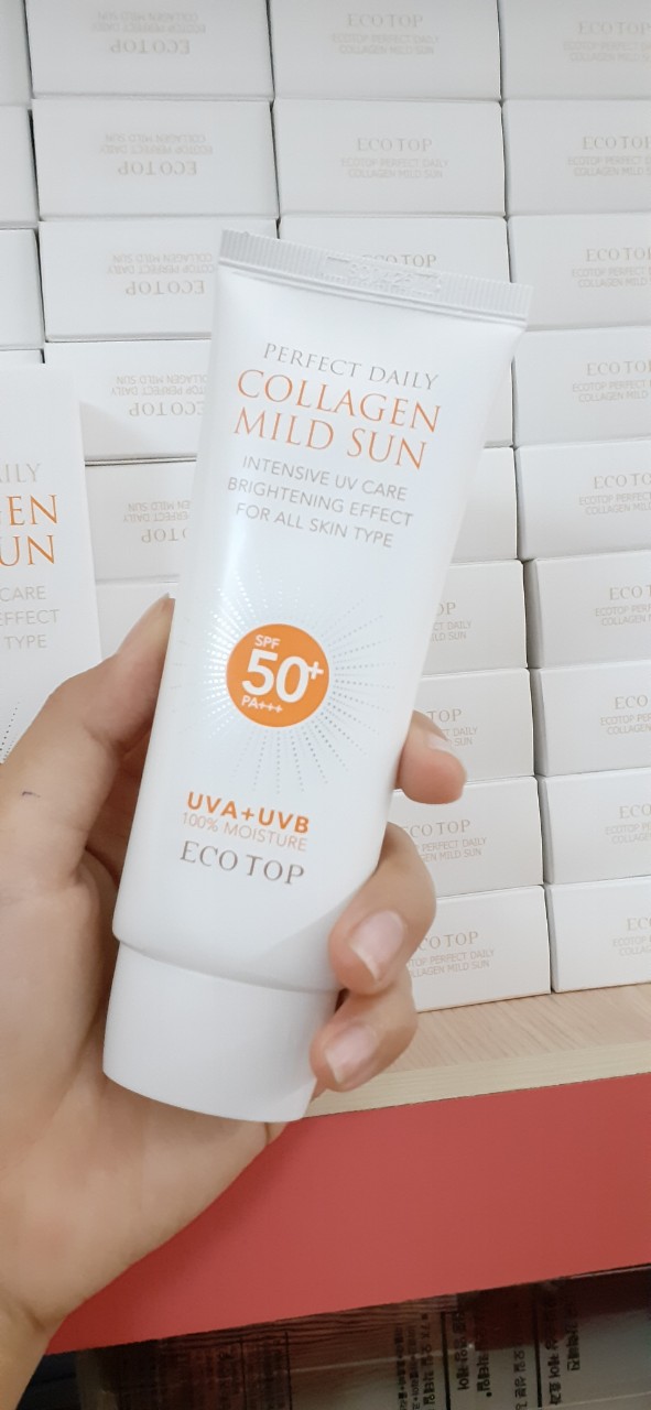 Combo Serum giảm mụn Ecotop 50ml + Kem chống nắng collagen SPF 50+ 70ml (Tặng 1 hộp mặt nạ Jant Blanc 10 miếng)