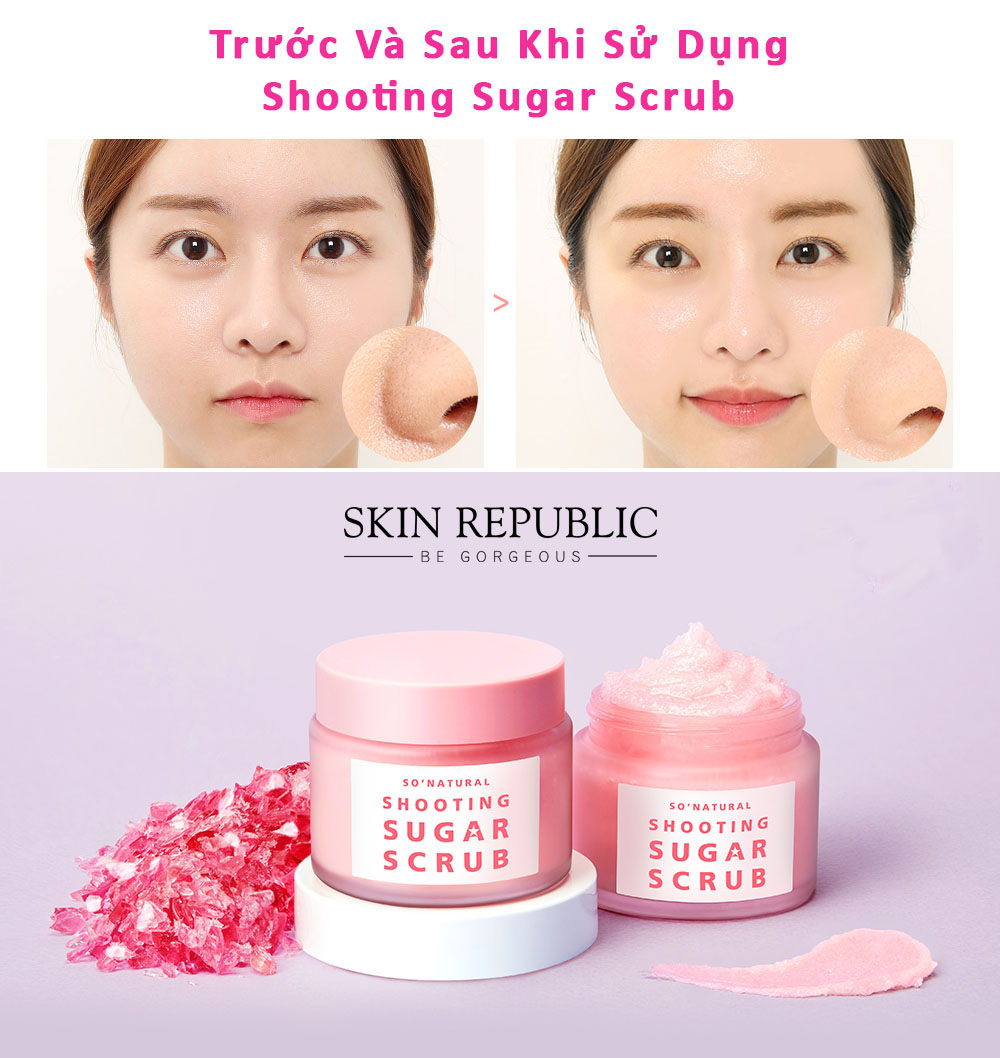 Gel Tẩy Da Chết Đa Năng So Natural Shooting Sugar Scrub 80g + Tặng Kèm 1 Túi Lưới Rửa Mặt Tạo Bọt