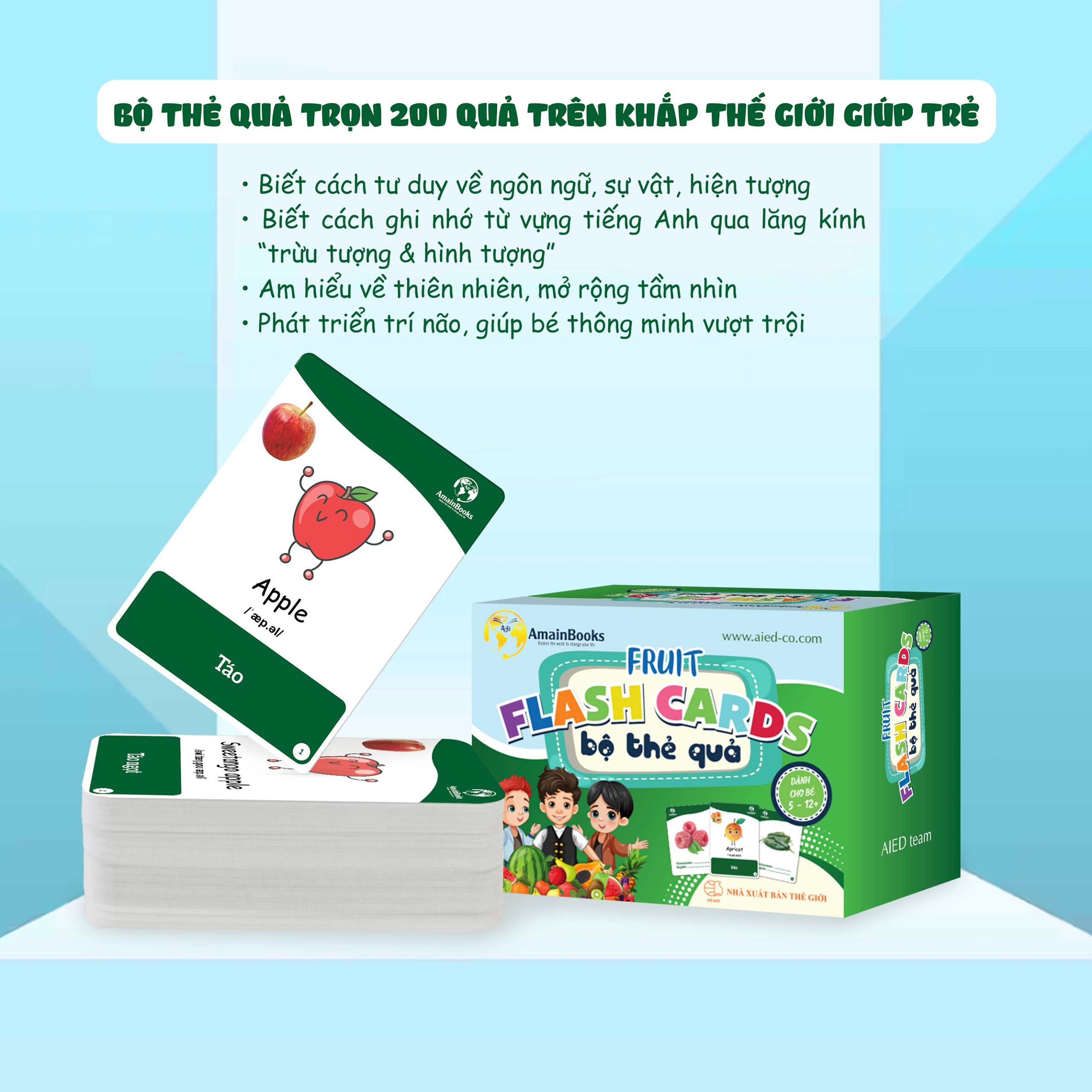 Bộ thẻ Flashcard 200 loại quả