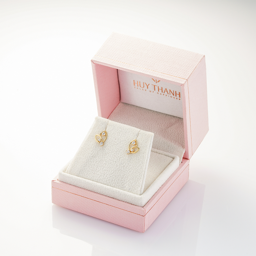 Bông Tai Nữ Vàng 14K BTAM83 Huy Thanh Jewelry
