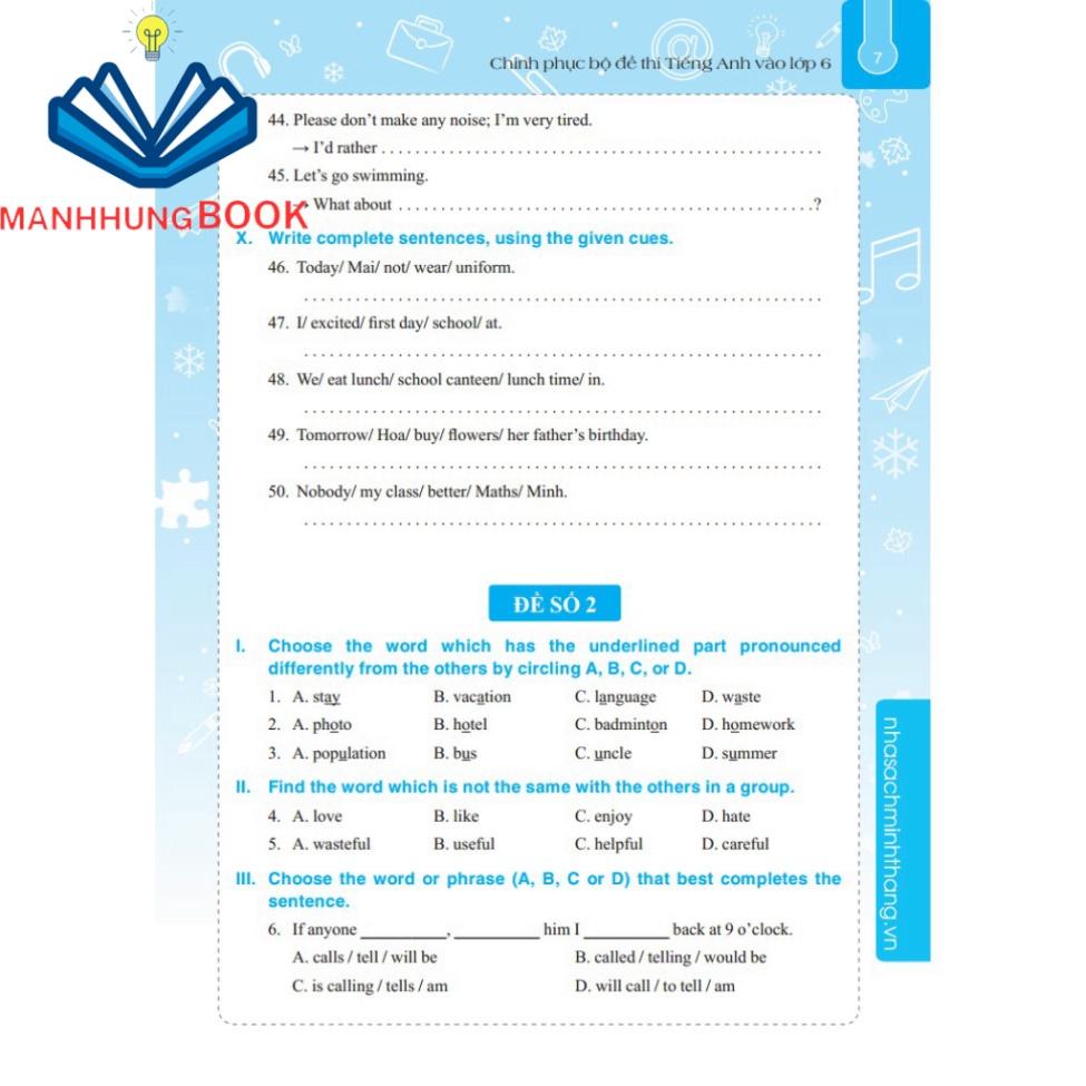 Sách - Chinh phục bộ đề thi Tiếng Anh vào lớp 6