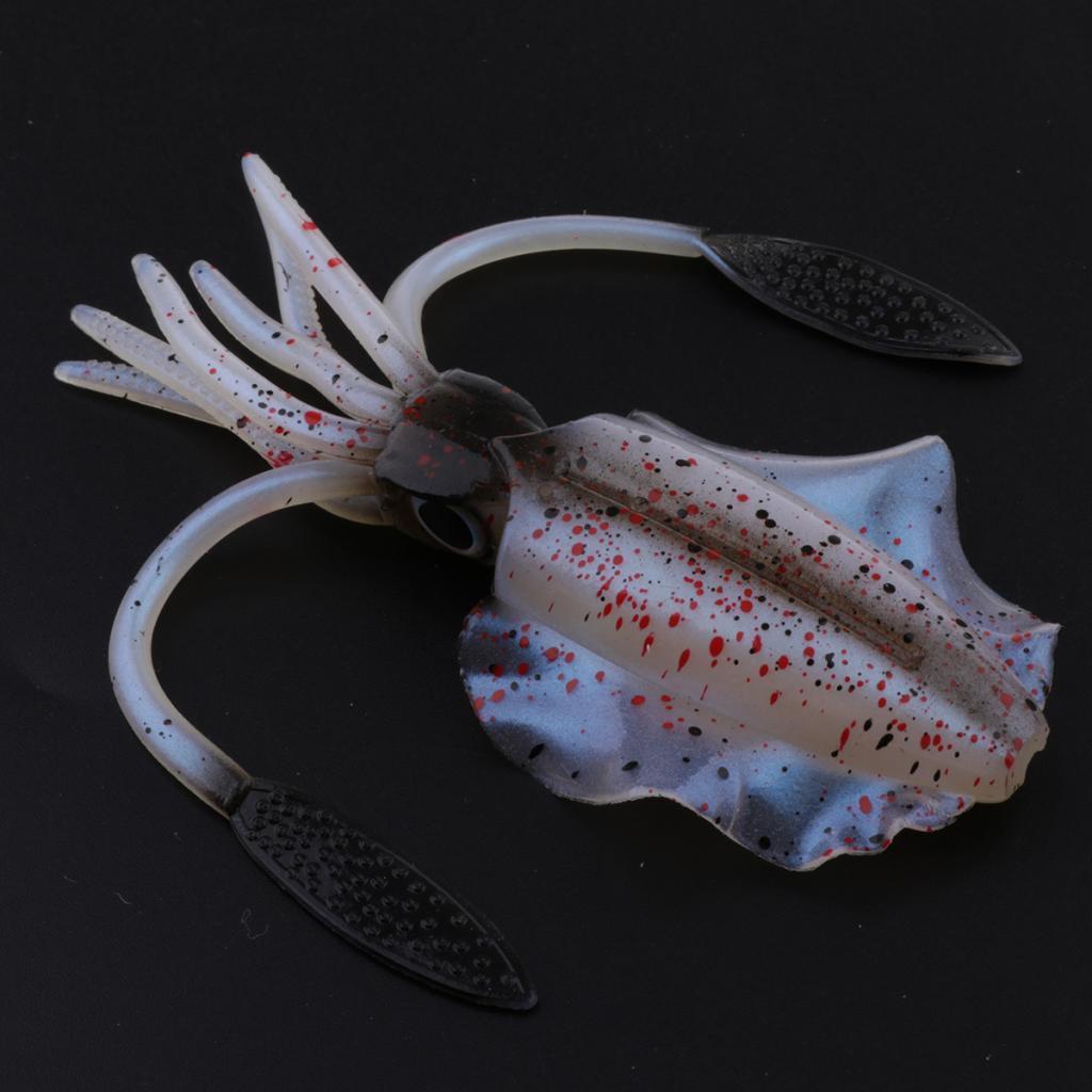 2x 1 Pc Realistic Living Saltwater Soft Plastic Squid Skirt Bait