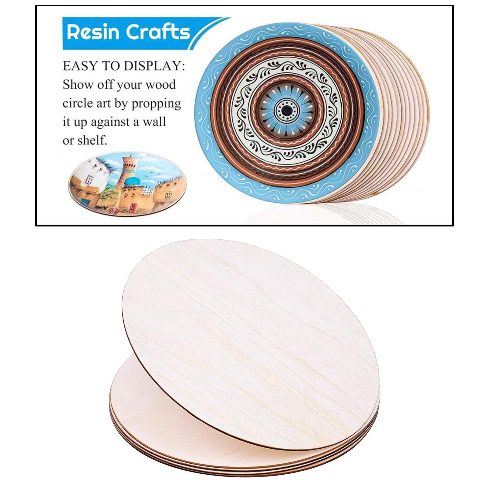2x5Pcs 12Inch Wood Circles Unfinished Rounds Blank Slices Wooden Cutout Slices