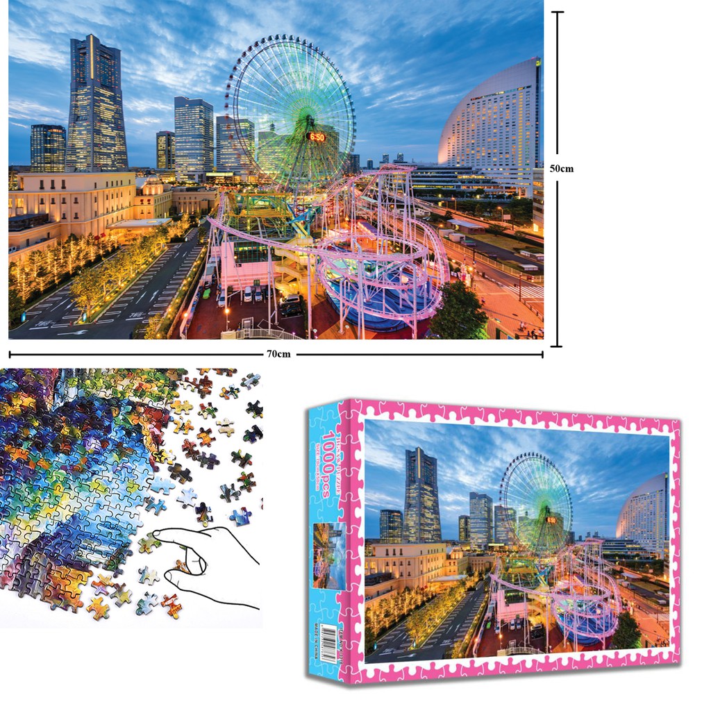 Bộ Tranh Ghép Xếp Hình 1000 Pcs Jigsaw Puzzle Ferris Wheel Cao Cấp