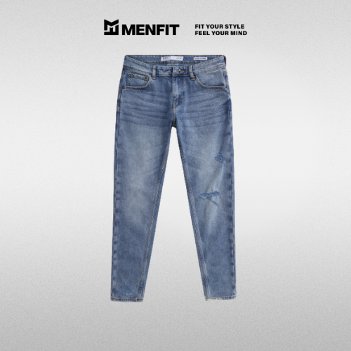 Quần jean nam xanh cao cấp MENFIT 0434 chất denim co giãn nhẹ 2 chiều, chuẩn form, thời trang