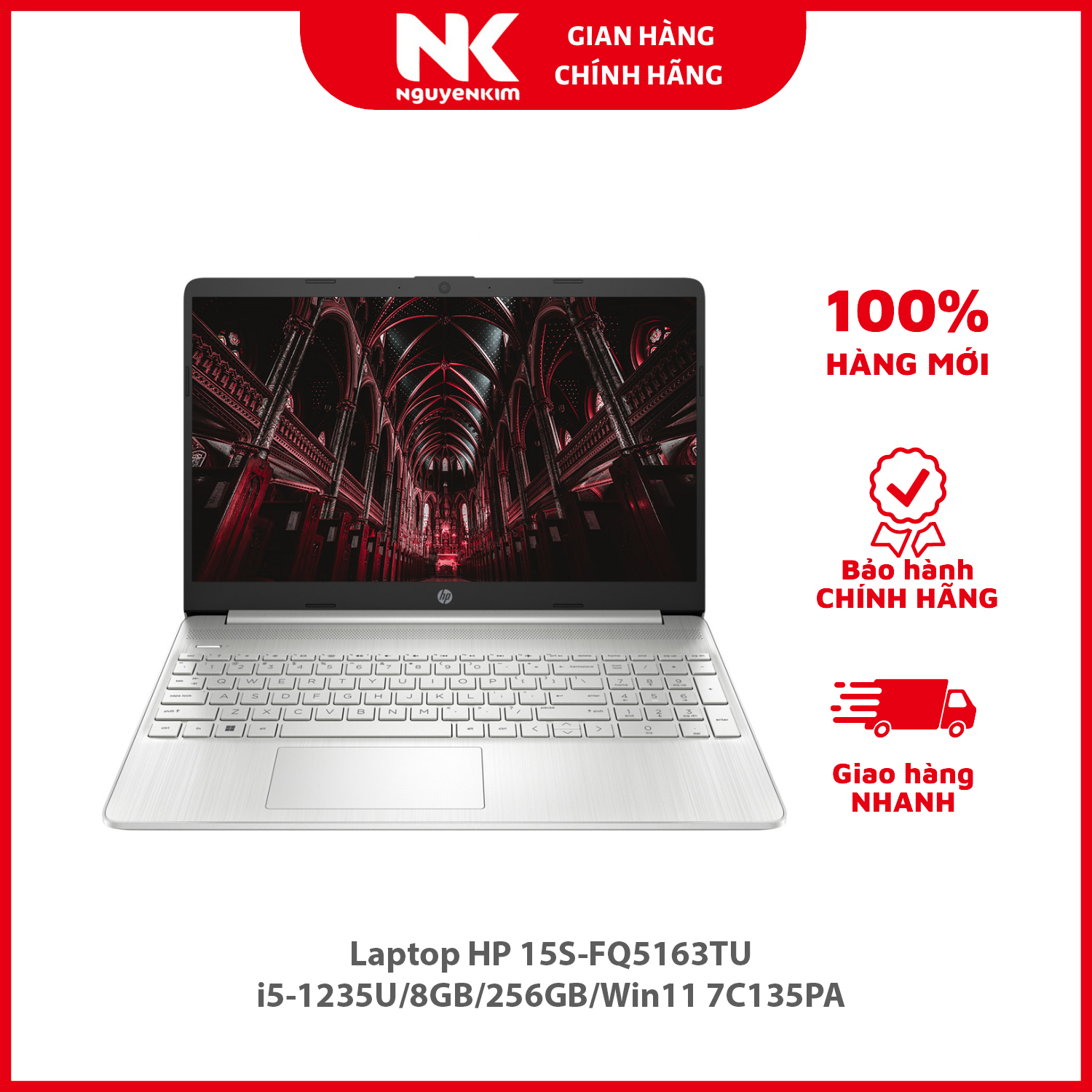 Laptop HP 15S-FQ5163TU i5-1235U/8GB/256GB/Win11 7C135PA - Hàng chính hãng