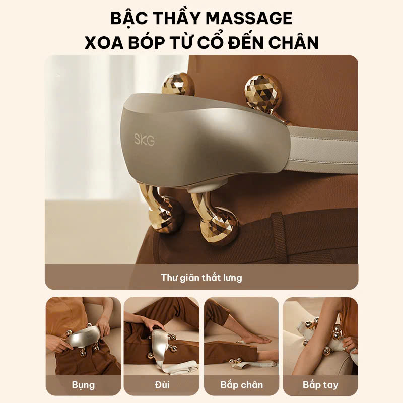 Máy Massage Cổ Vai Gáy SKG H5-2 Cao Cấp, Máy Mát Xa Vật Lý Giúp Giảm Đau Mỏi Cổ Vai Gáy - Hàng Chính Hãng
