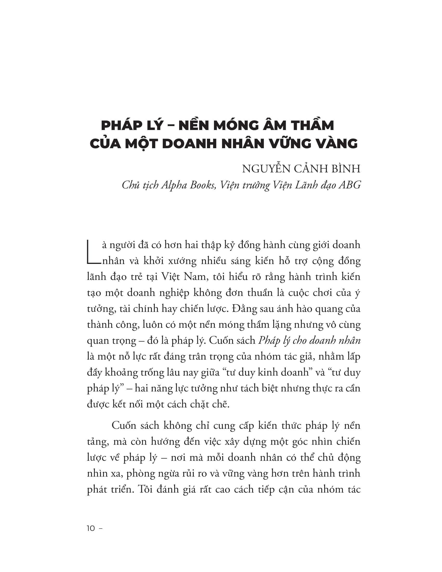 Sách - Pháp Lý Cho Doanh Nhân - Bảo Vệ Tài Sản - Giữ Gìn Danh Tiếng - Phát Triển Bền Vững