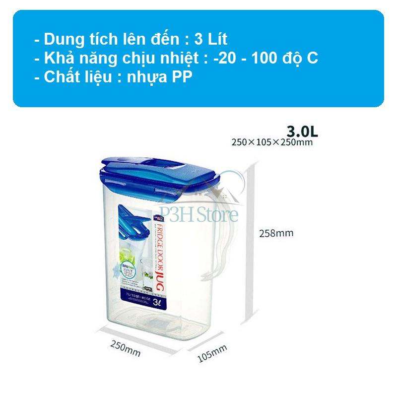 Bình nước Lock&amp;Lock dạng rót Jug 1.5L/2L/3L HPL733 HPL735 HAP607 nhựa PP an toàn thực phẩm